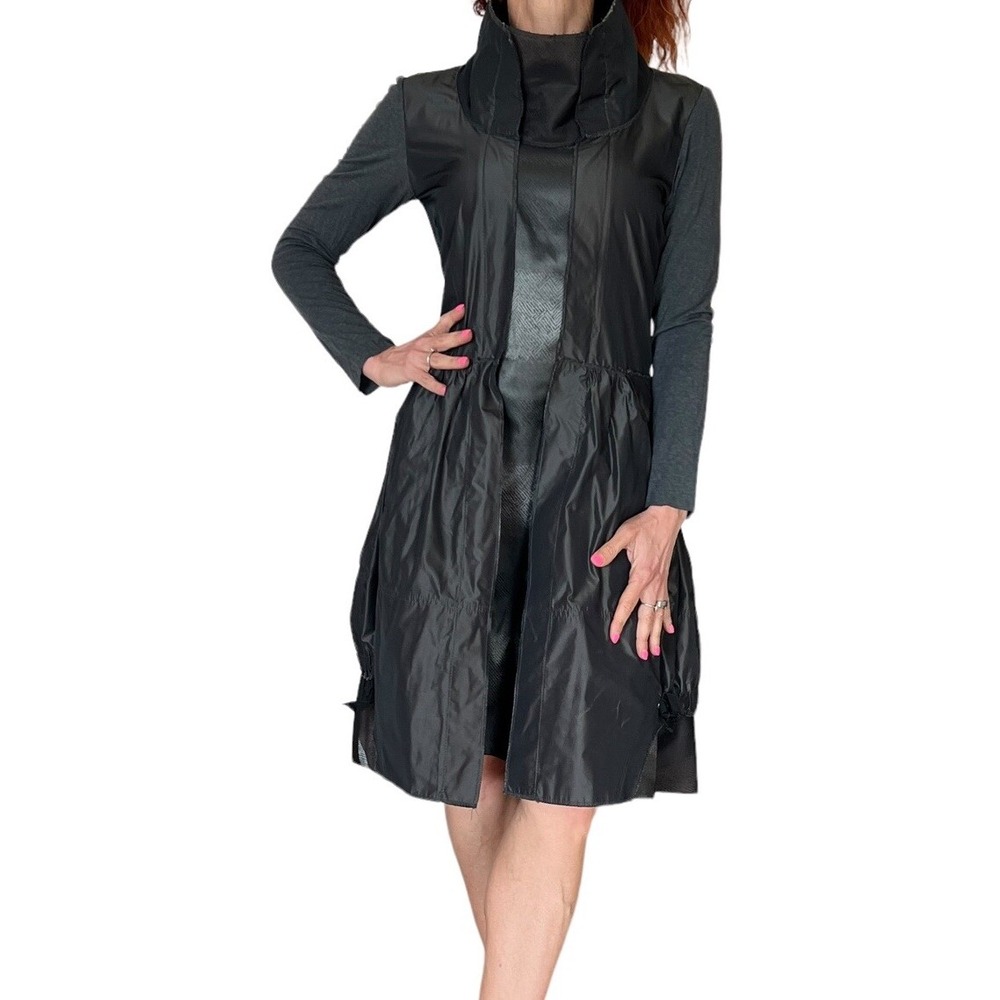 NUOVO BORGO‎ ITALY GRAY DRESS LONG SLEEVE DECONTRUCTED LONG SLEEVE HIGH NECK M